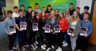 Helen Phillips MBE Coleg y Cymoedd recognised for support of young athletes with national accreditation