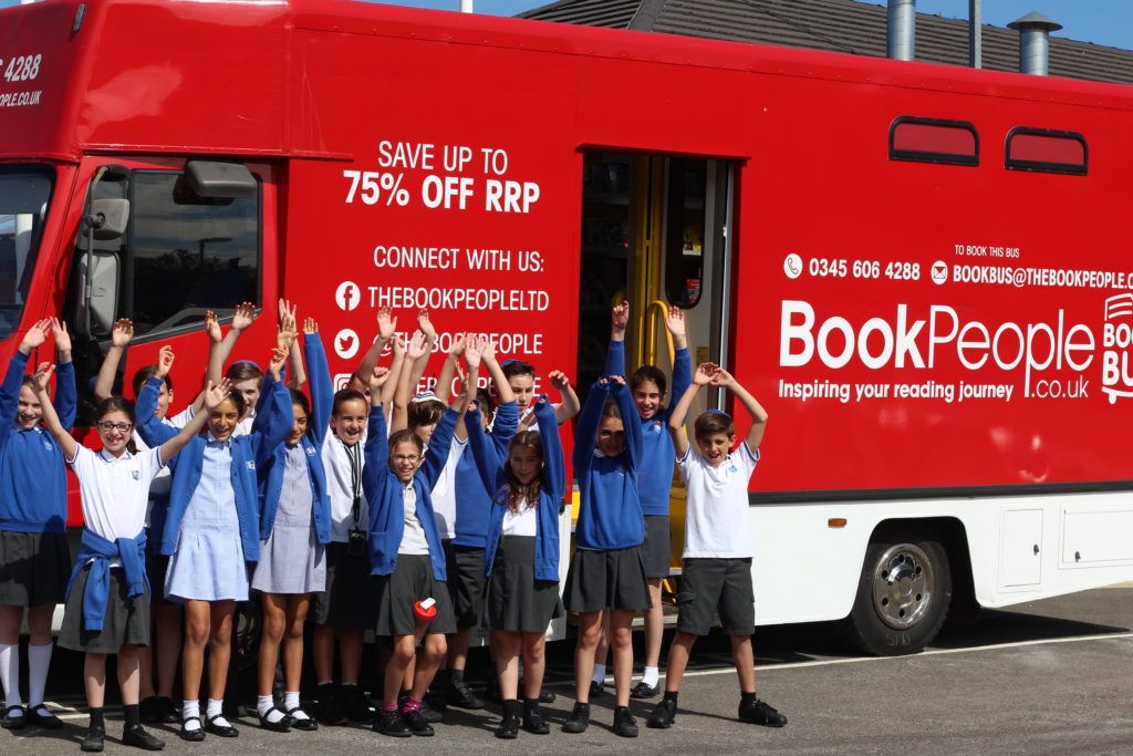 Rosh Pinah Primary School pupils by the Book Bus from leading bookseller The Book People. The school was crowned the winners in the2 Primary school crowned winners of UK reading challenge and receive £5,000 RRP worth of books