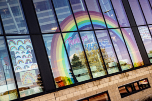 sw Sandwell College shows support for local NHS staff, key workers and former students with giant rainbow tribute